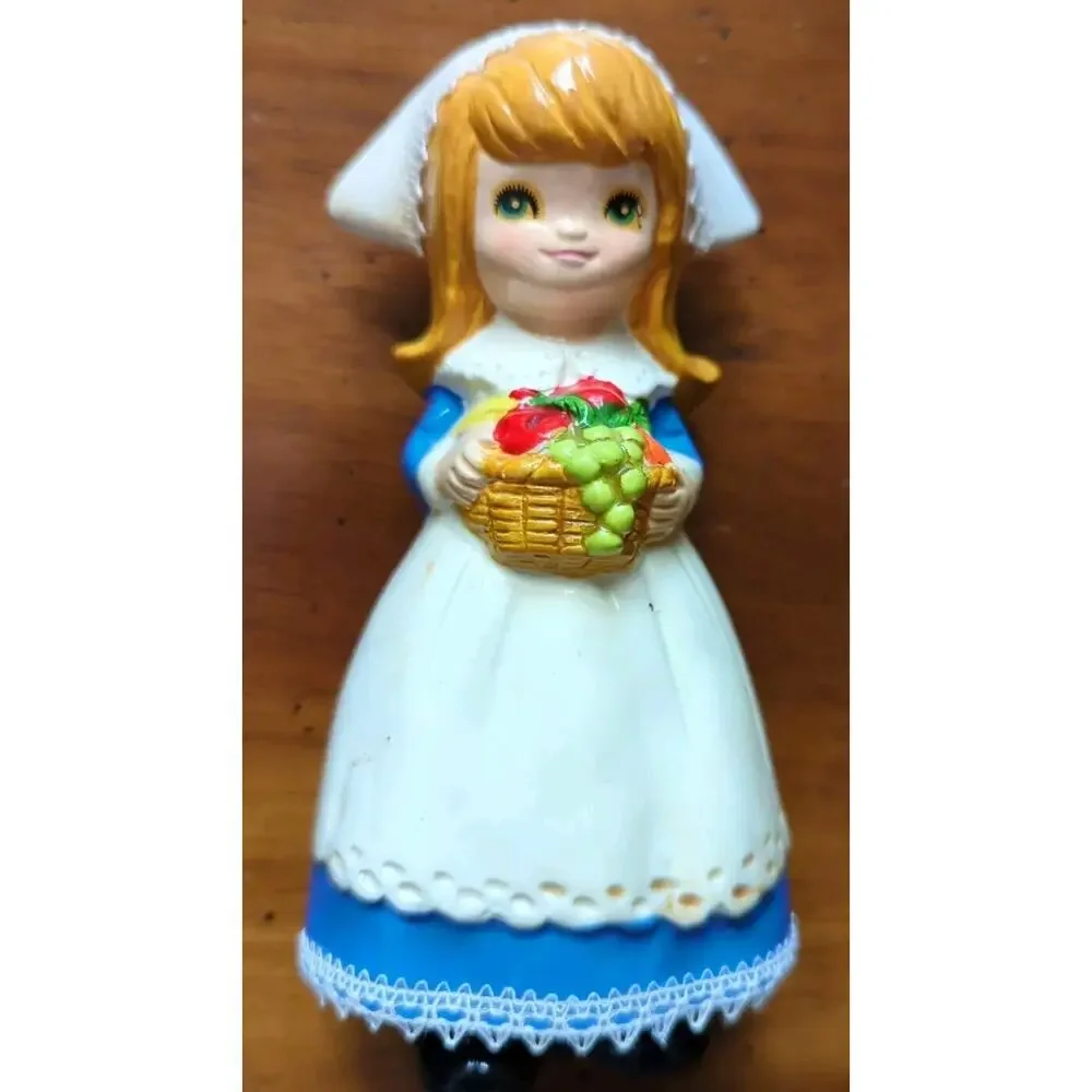 Vintage Napco ware Pilgrim Boy and Girl Figurines Thanksgiving Japan 6